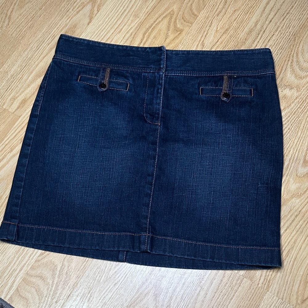 LOFT Dark Blue Denim Mini Skirt size 10